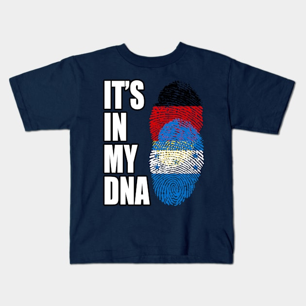 German and Honduran Mix DNA Heritage Kids T-Shirt by Just Rep It!!